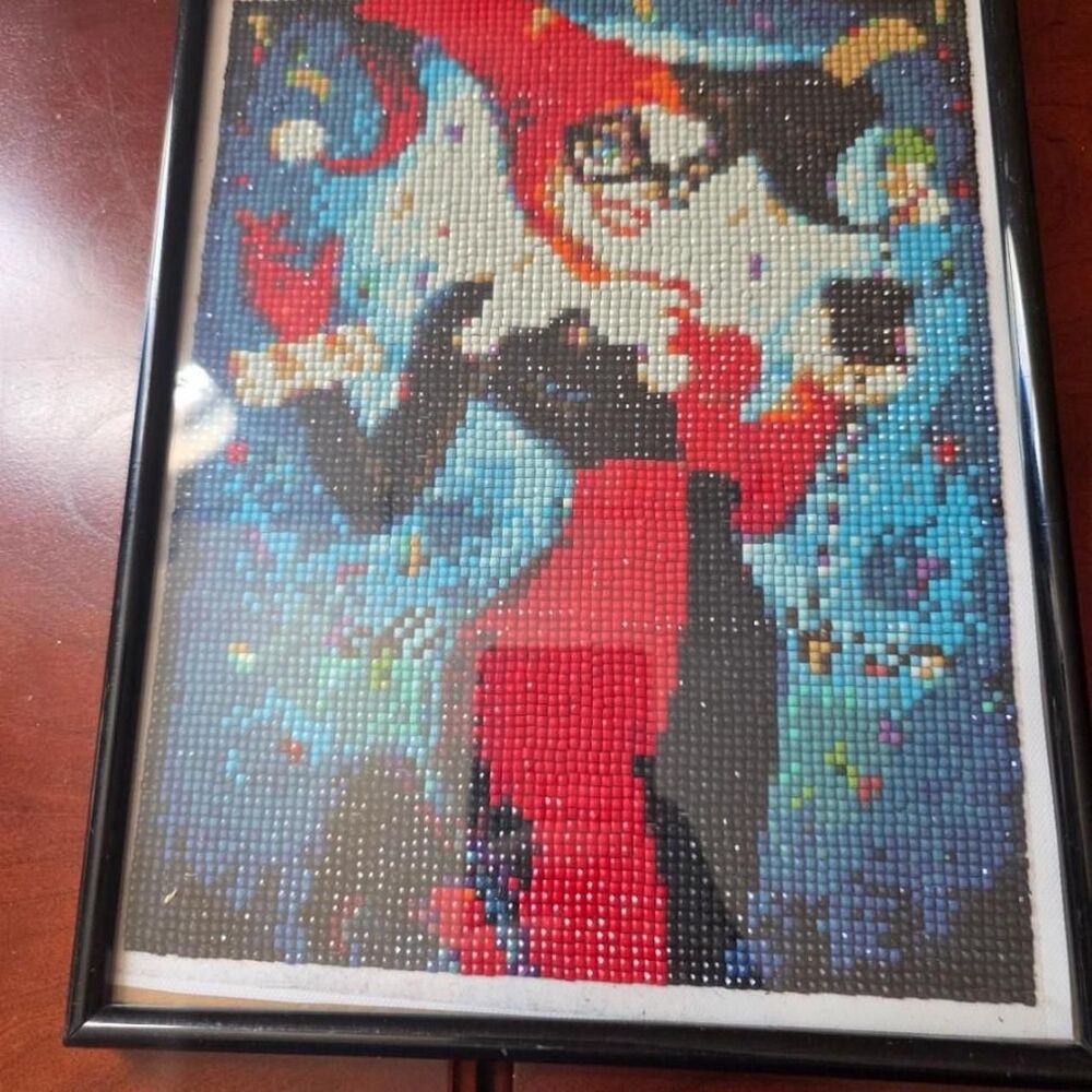 Harley Quinn Pixel bead Art Framed